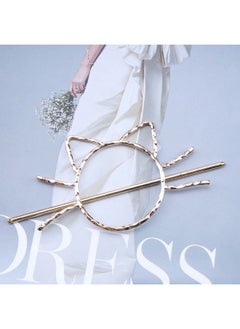 Yheakne Metal Hair Slide Clip Barrette Cat Shape Hair Stick Pin Vintage Hair Fork Pin Bun Holder Alloy Hair Clip Decorative Hair Accessories For Women And Girls (Gold)  - Image 3
