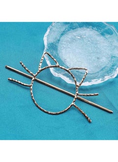 Yheakne Metal Hair Slide Clip Barrette Cat Shape Hair Stick Pin Vintage Hair Fork Pin Bun Holder Alloy Hair Clip Decorative Hair Accessories For Women And Girls (Gold)  - Image 5