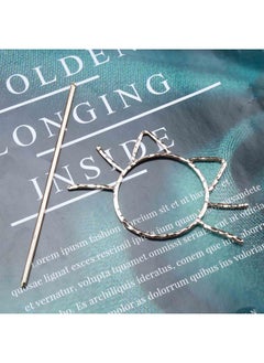 Yheakne Metal Hair Slide Clip Barrette Cat Shape Hair Stick Pin Vintage Hair Fork Pin Bun Holder Alloy Hair Clip Decorative Hair Accessories For Women And Girls (Gold)  - Image 4