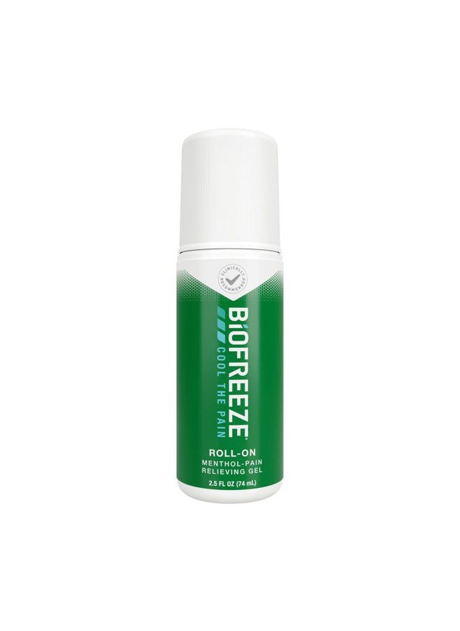 Biofreeze - 13451 Roll-On Pain-Relieving Gel, 2.5 FL oz, Green Topical, Arthritis, Strains, Bruises, & Sprains - Image 1