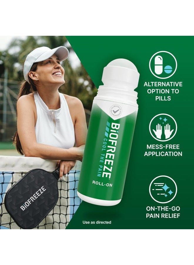 Biofreeze - 13451 Roll-On Pain-Relieving Gel, 2.5 FL oz, Green Topical, Arthritis, Strains, Bruises, & Sprains - Image 1