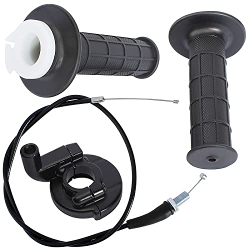 LIYYDS Throttle Cable Twist Handle Grip Handlebar Compatible with Suzuki AC50 DR100 DR125 DRZ125 F50 GN125 GN250 GT125 GT185 GZ250 JR50 JR80 RG125 RM125 65 RM80 RM85 RV125 SP125 T250 T350 TS100 TS125 - Image 1