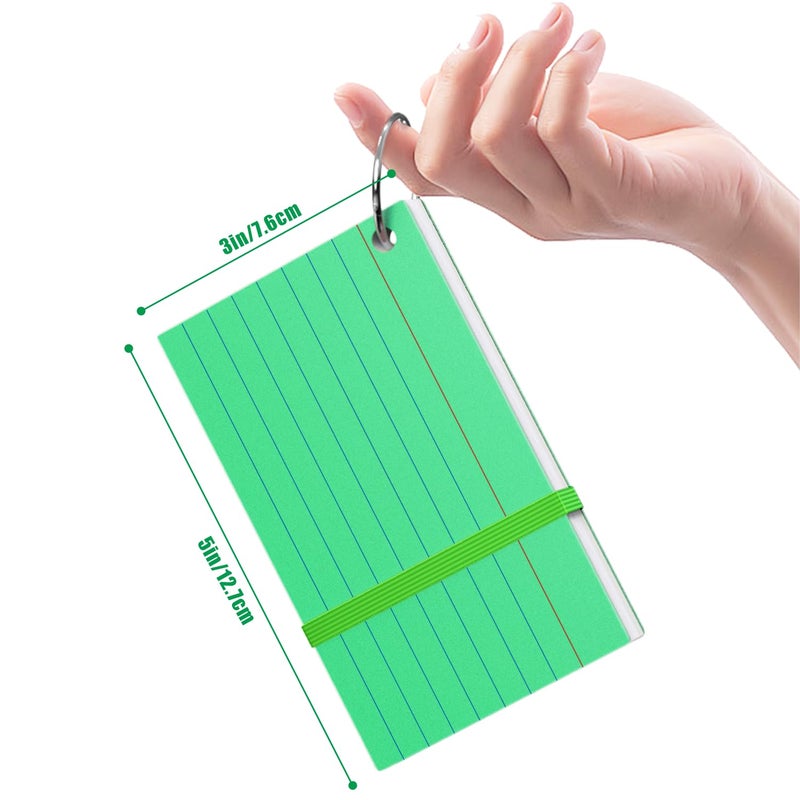 YIZUUN Index Cards 3x5, Flash Cards with Ring, 200 PCS, Ruled Note Cards, Flash Cards for Studying, 4 Packs of 50 sheets, 3x5 Note Cards for Office, Home, School - Image 2