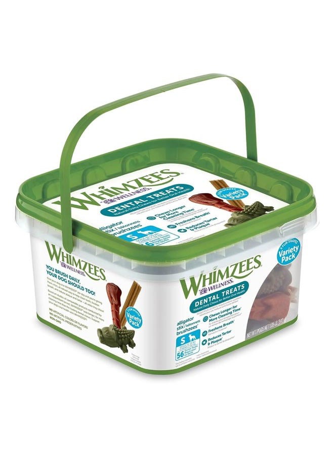 by Wellness Variety Box Natural Dental Chews for Dogs, Long Lasting Treats, Grain-Free, Freshens Breath, Small Breed, 56 count
