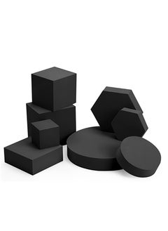 8PCS Geometric Cube Photo Props Set Hard Foam Photography Background Props for Goods/ Crafts/ Lipstick/ Jewelry/ Cosmetics/ Makeup Tools/ Food
