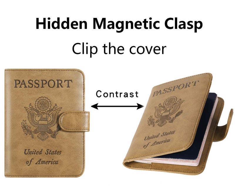 PASCACOO Passport Holder Cover Wallet RFID Blocking Leather Card Case Travel Accessories for Women Men (Brown) - Image 4