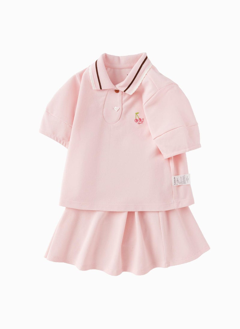 Balabala Toddler Girl Knit short sleeve suit  - Image 4
