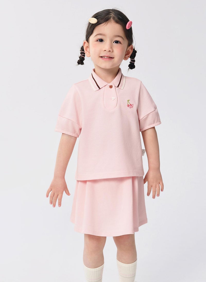 Balabala Toddler Girl Knit short sleeve suit  - Image 1