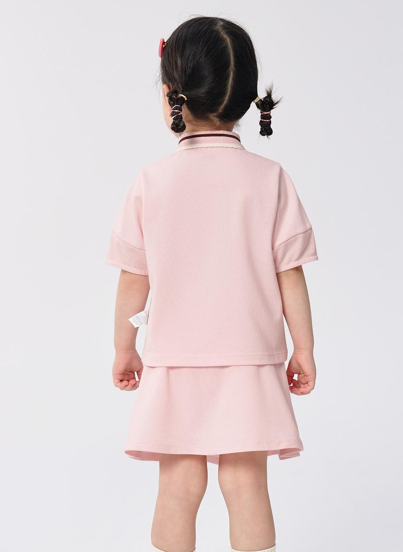 Balabala Toddler Girl Knit short sleeve suit  - Image 3
