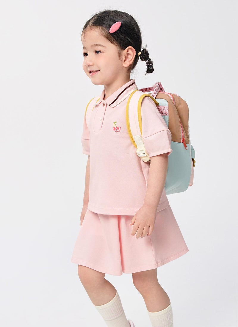 Balabala Toddler Girl Knit short sleeve suit  - Image 2