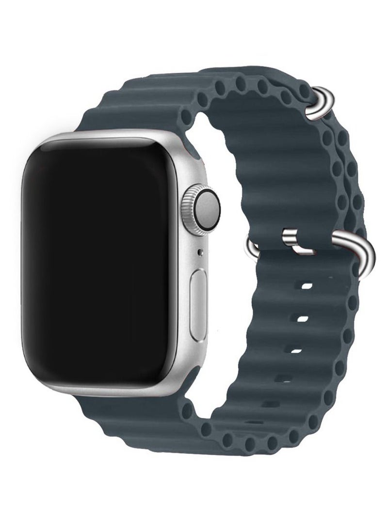 CATANES Apple Watch Ocean Band 49mm 45mm 44mm 42mm Soft Silicone Loop Strap for iWatch Series Ultra/8/7/SE/6/5/4/3/2/1 Midnight Blue  - Image 1