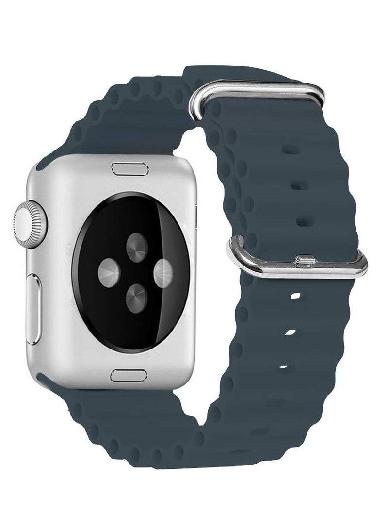CATANES Apple Watch Ocean Band 49mm 45mm 44mm 42mm Soft Silicone Loop Strap for iWatch Series Ultra/8/7/SE/6/5/4/3/2/1 Midnight Blue  - Image 2