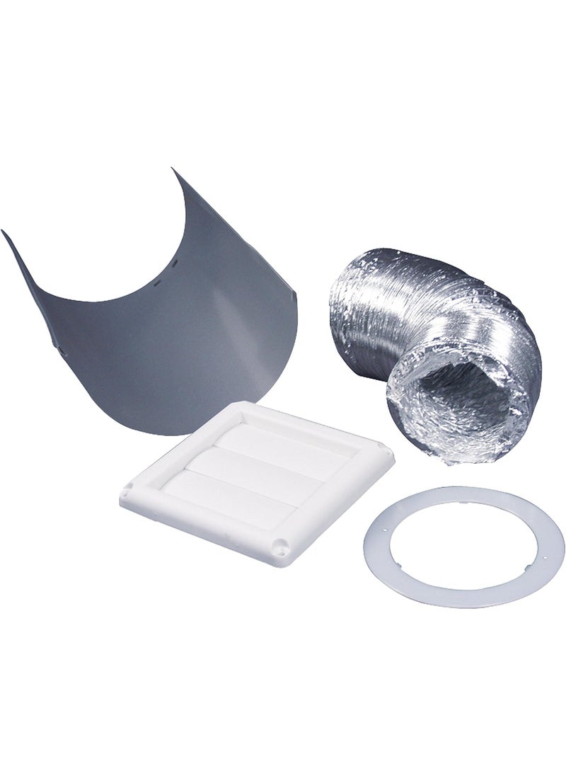 Deflecto PINNACLE Deflect0 SK5WF SupurrFlex Dryer Vent Kit  4 x 5 White Louvered  - Image 2