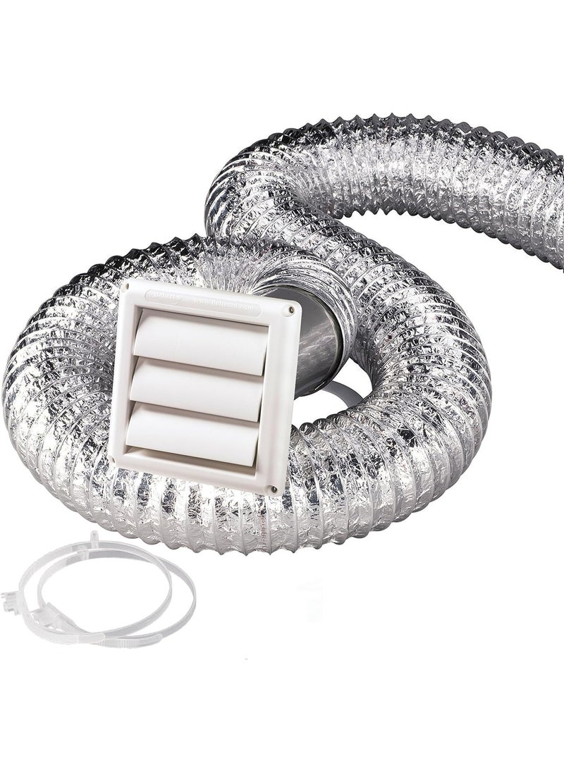 Deflecto PINNACLE Deflect0 SK5WF SupurrFlex Dryer Vent Kit  4 x 5 White Louvered  - Image 1