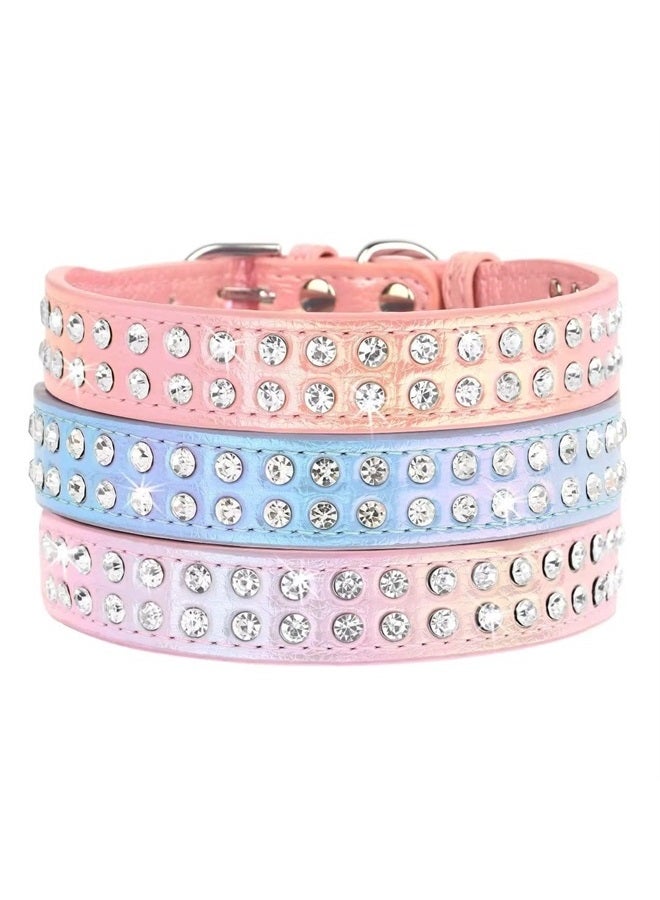 BEIRUI Bling Rhinestone Dog Collar with Studded Diamonds for Small Medium Dogs Cats,Cute Bedazzled PU Leather Dog Collar with Sparkling Crystals for Girl Boy Puppies,Purple,S - Image 1