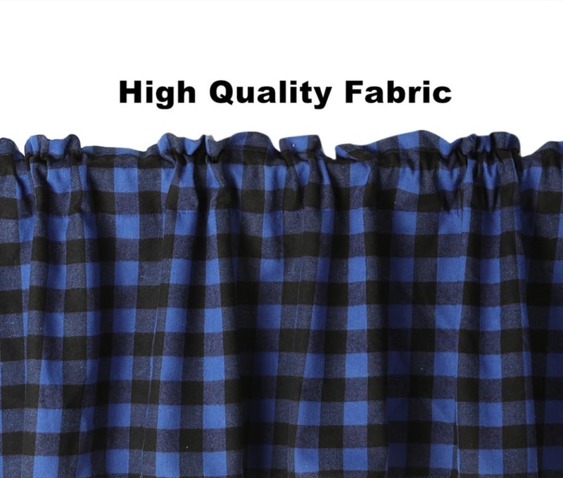 WOSIBO Buffalo Window Valences (Blue and Black) - Image 3