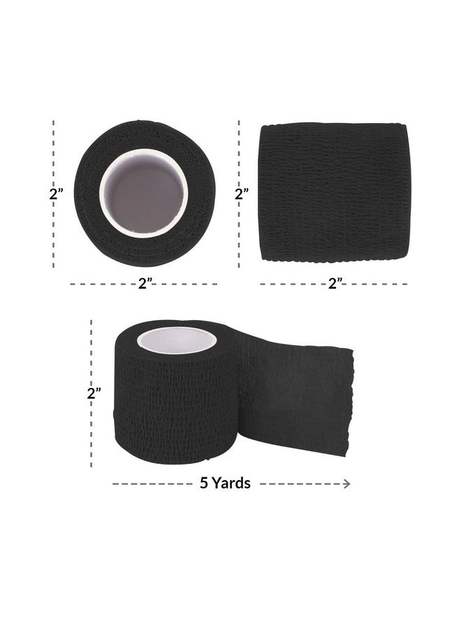 Ever Ready First Aid Self Adherent Cohesive Wrap Bandages 2” X 5 Yards For First Aid Sprains Swelling Sports Pets Black Color 12 Count - Image 4