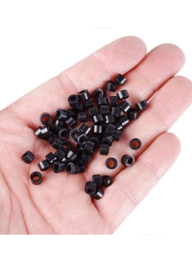 إستيل 2500 قطعة لكل مجموعة حلقات صغيرة من السيليكون مبطنة بخرز صغير ريشة الشعر تمديد خواتم 5.0X3.0X3.0mm خرز الشعر - Image 3