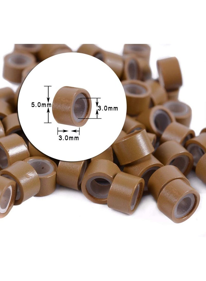 إستيل 2500 قطعة لكل مجموعة حلقات صغيرة من السيليكون مبطنة بخرز صغير ريشة الشعر تمديد خواتم 5.0X3.0X3.0mm خرز الشعر - Image 2