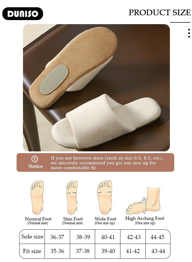 DUNISO House Slippers Men's and Women's Washable Cotton Slippers, Open Toe Non-Slip Soft Sole Shoes, Spring Summer Comfortable Slippers, House Shoes for Indoor and Outdoor - Image 4