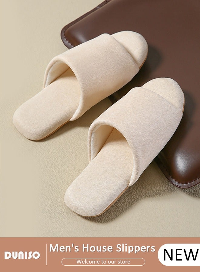 DUNISO House Slippers Men's and Women's Washable Cotton Slippers, Open Toe Non-Slip Soft Sole Shoes, Spring Summer Comfortable Slippers, House Shoes for Indoor and Outdoor - Image 1