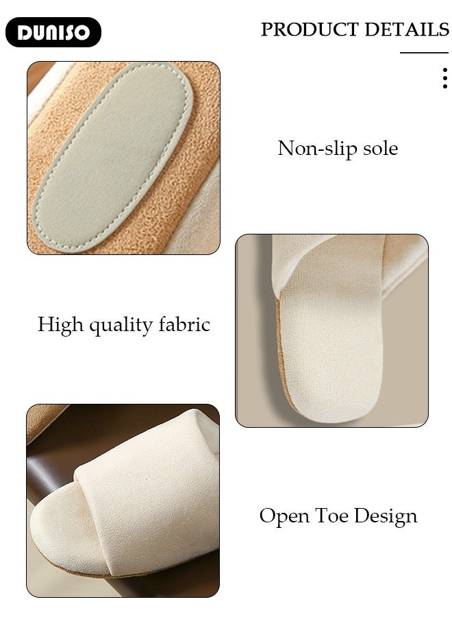 DUNISO House Slippers Men's and Women's Washable Cotton Slippers, Open Toe Non-Slip Soft Sole Shoes, Spring Summer Comfortable Slippers, House Shoes for Indoor and Outdoor - Image 3