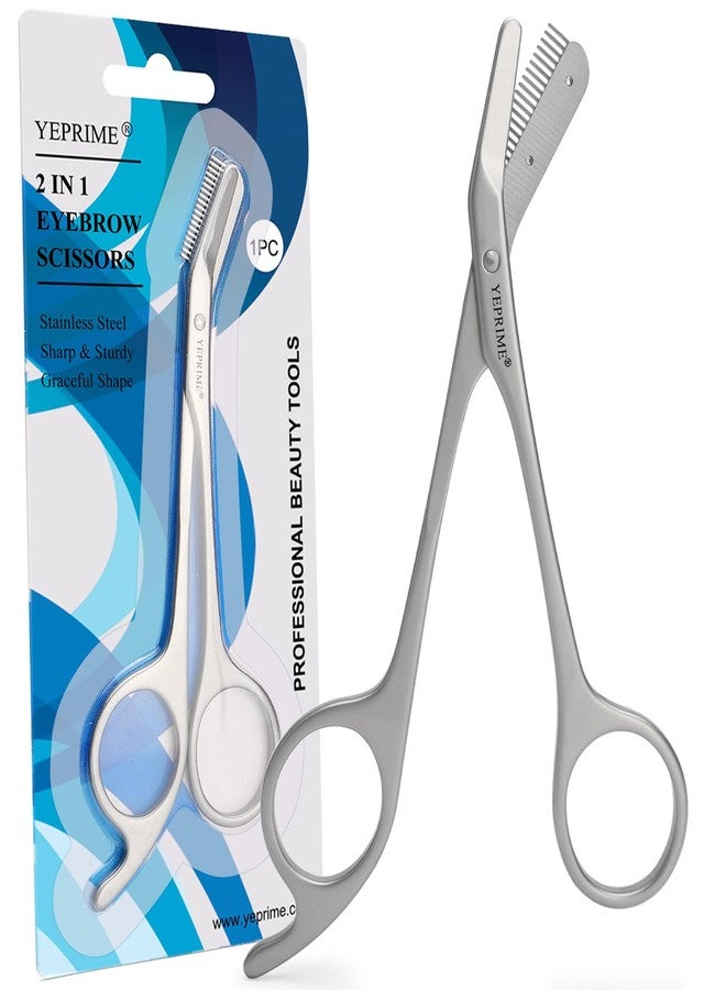 YEPRIME Eyebrow Trimming Scissors with Comb, Gifts For Men Women Stocking Stuffers, Stainless Steel - Image 1
