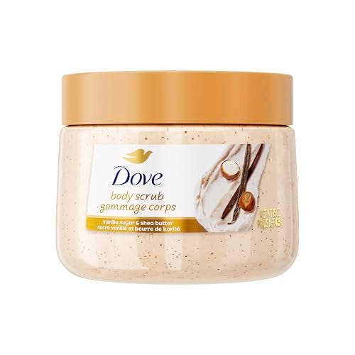 Dove Vanilla Sugar & Shea Butter Body Scrub Exfoliates and Deeply Nourishes for Smooth, Radiant Skin 15 oz - Image 1