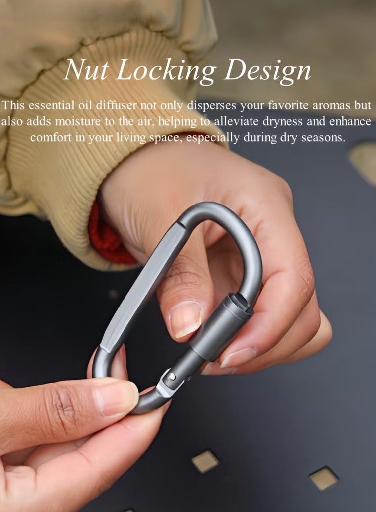 2 قطعة مشبك D-Clip متين بقفل حلقة تسلق سلسلة مفاتيح مشبك قفل تلقائي لتأمين الحيوانات الأليفة، في الهواء الطلق، التخييم، المشي لمسافات طويلة، الأرجوحة، حزام مقود الكلب - Image 2