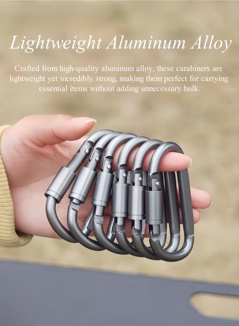 2 قطعة مشبك D-Clip متين بقفل حلقة تسلق سلسلة مفاتيح مشبك قفل تلقائي لتأمين الحيوانات الأليفة، في الهواء الطلق، التخييم، المشي لمسافات طويلة، الأرجوحة، حزام مقود الكلب - Image 3
