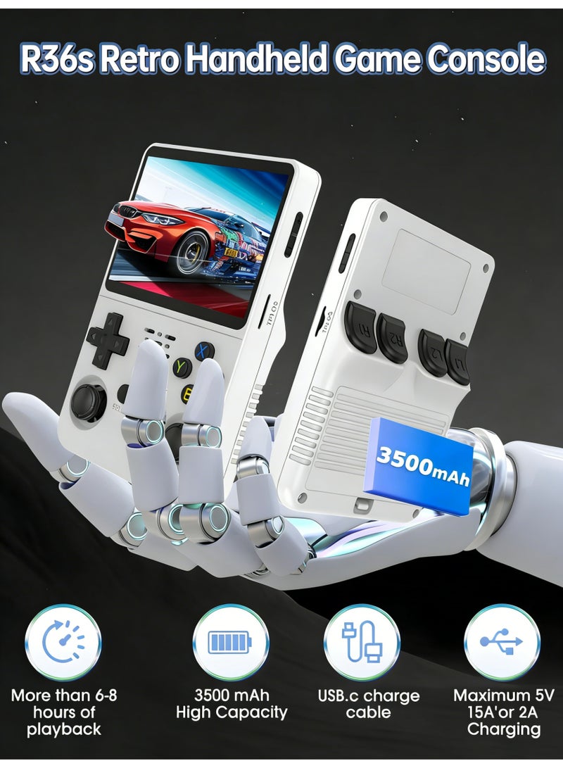 Closeli Retro Handheld Game Console, Video Game Console,Portable Pocket Arcade,Built-in 128G,with 36000+ Games, 3.5 Inch IPS Display, 3500mAh Rechargeable Battery, Open Source Linux Emulator System, Portable Pocket Arcade, OTG Supported, Expandable to 256GB, Birthday/Holiday Gifts - Image 5