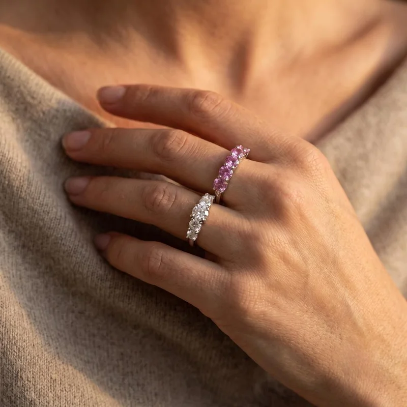 Liu Jo Liu Jo Fede Silver Rings Pair (Rose + White)