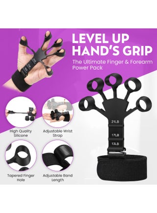 7 Pcs Hand Grip Strength Trainer Kit, Hand Grip Strengthener, Hand Extension Exerciser, Finger Stretcher, Stress Relief Ball and Forearm Workout Ring for Muscle Building and Injury Recover - view 2