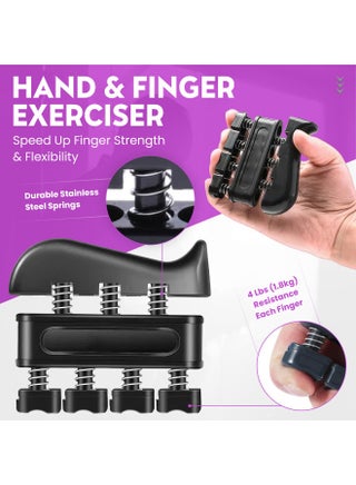 7 Pcs Hand Grip Strength Trainer Kit, Hand Grip Strengthener, Hand Extension Exerciser, Finger Stretcher, Stress Relief Ball and Forearm Workout Ring for Muscle Building and Injury Recover - view 3