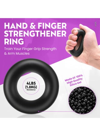 7 Pcs Hand Grip Strength Trainer Kit, Hand Grip Strengthener, Hand Extension Exerciser, Finger Stretcher, Stress Relief Ball and Forearm Workout Ring for Muscle Building and Injury Recover - view 5