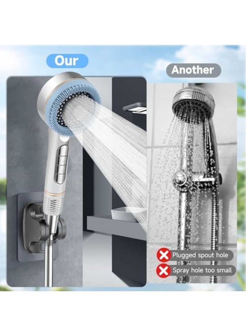 SYOSI High Pressure Shower Heads, Handheld Shower with 1.5M Hose, 4 Spray Modes Hand Shower Head with 3 Filters, Massage Water Saving Shower Head for Residual Chlorine Remove - Image 5