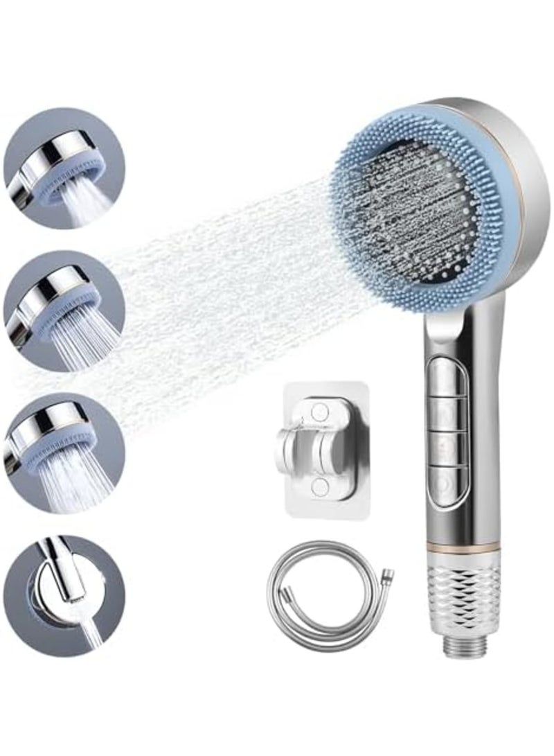 SYOSI High Pressure Shower Heads, Handheld Shower with 1.5M Hose, 4 Spray Modes Hand Shower Head with 3 Filters, Massage Water Saving Shower Head for Residual Chlorine Remove - Image 1