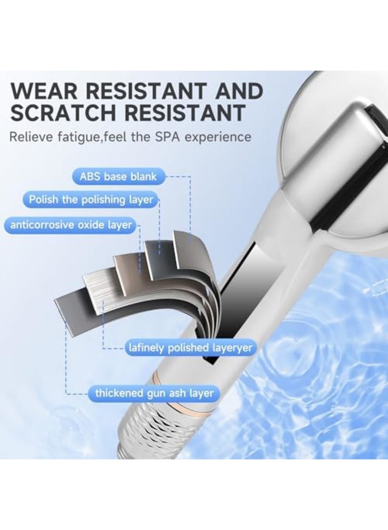 SYOSI High Pressure Shower Heads, Handheld Shower with 1.5M Hose, 4 Spray Modes Hand Shower Head with 3 Filters, Massage Water Saving Shower Head for Residual Chlorine Remove - Image 4
