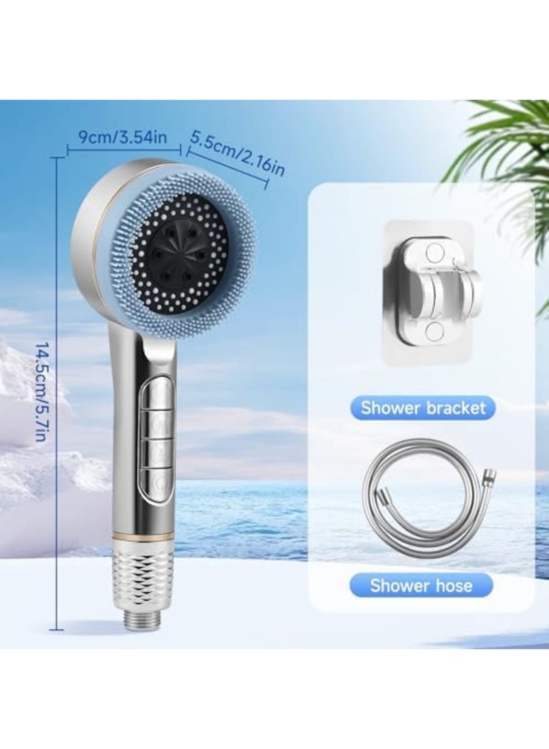 SYOSI High Pressure Shower Heads, Handheld Shower with 1.5M Hose, 4 Spray Modes Hand Shower Head with 3 Filters, Massage Water Saving Shower Head for Residual Chlorine Remove - Image 2