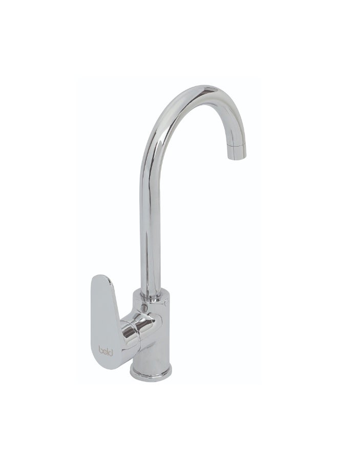 Bold Adour Sink Mixer with Neck Spout – High-Quality Brass with Chrome Finish – Smooth Move Water Control – Durable, Corrosion-Resistant & Stylish for Modern Kitchens – Silver - Image 1