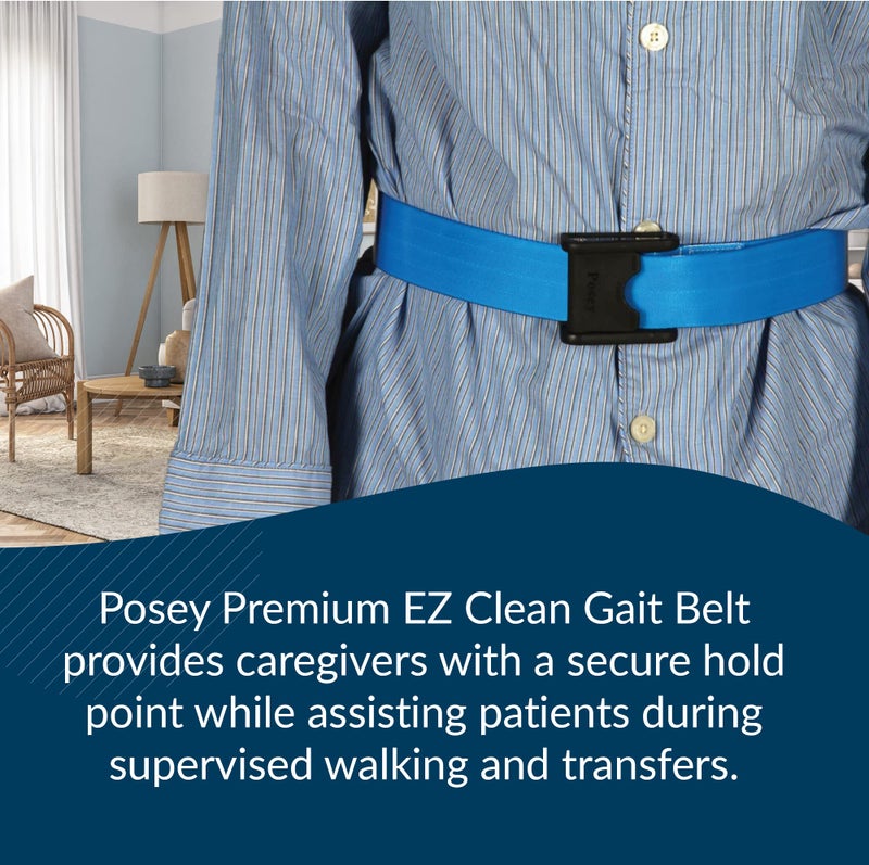 بوسي Posey 6546BL Premium EZ Clean Clean Belt مع Buckle Buckle Blue 80 "" - Image 5
