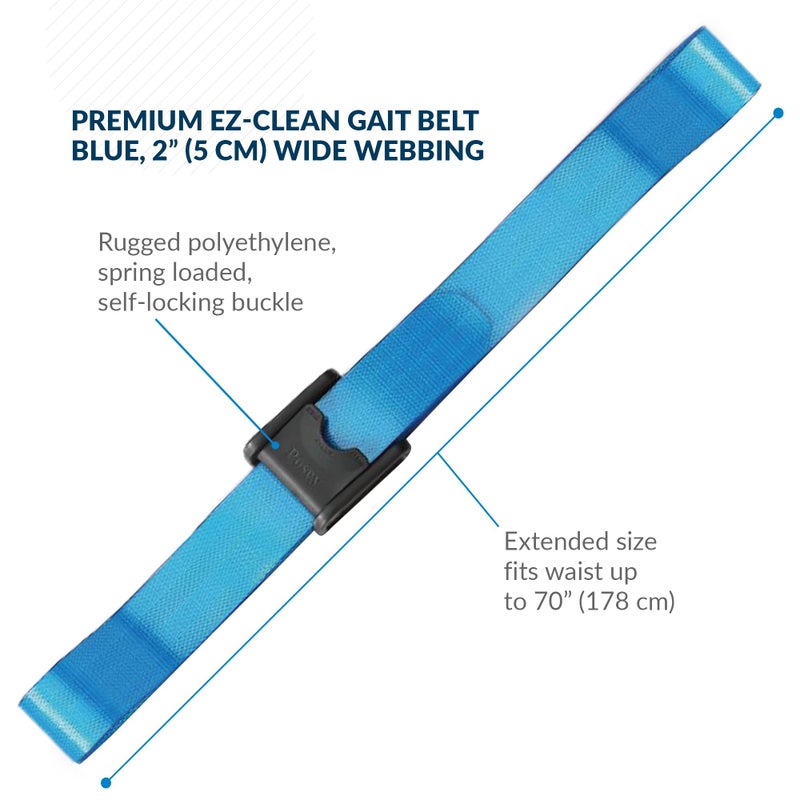 بوسي Posey 6546BL Premium EZ Clean Clean Belt مع Buckle Buckle Blue 80 "" - Image 2