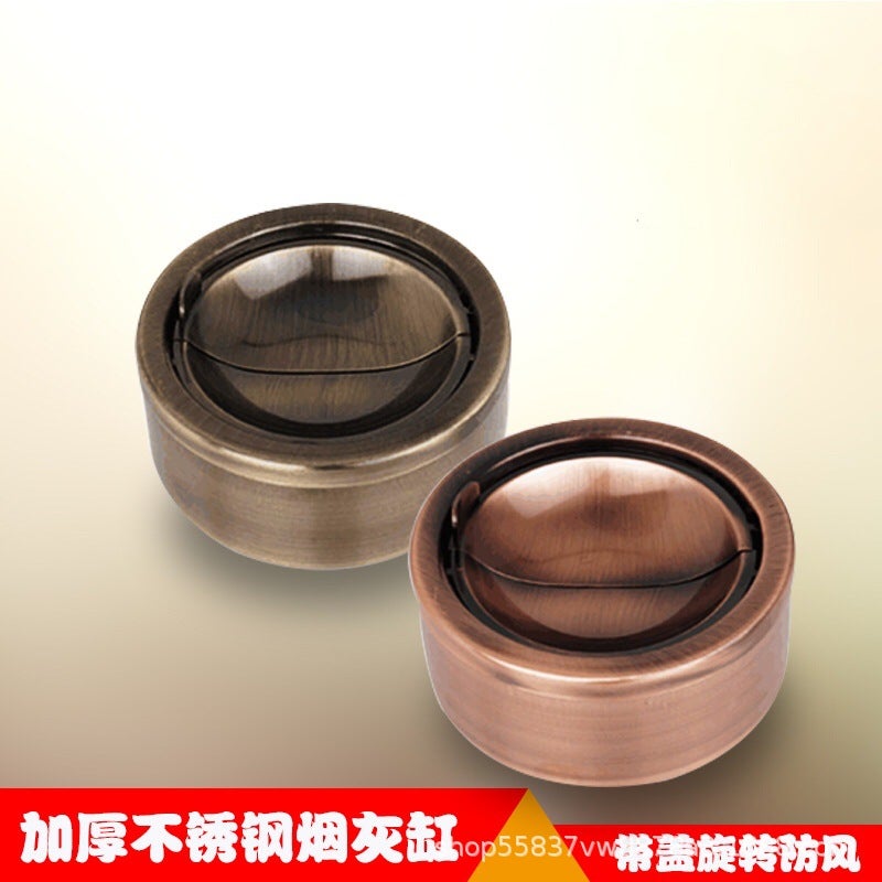 Supply Stainless Steel Ashtray Thickeneded Windproof El Bar Ktv Car Customization And Delivery - Image 2