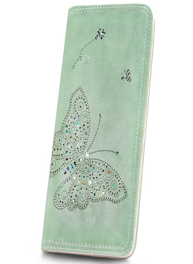 KITEVIUN RFID Wallet Women Ultra Slim Thin Womens Wallet Compact Clutch Long Ladies Wallet for Women, 08-Peppermint-Mambo-Green, Modern - Image 1