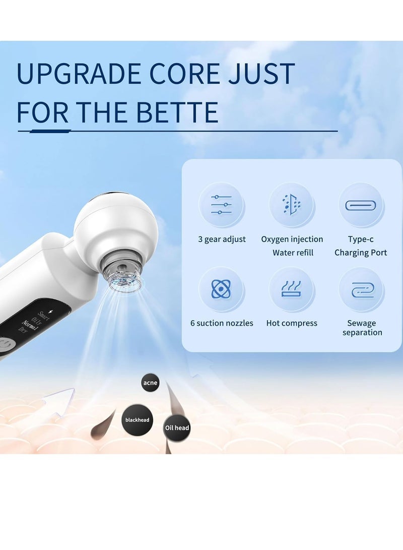 جهاز إزالة الرؤوس السوداء بتقنية تفريغ المسام مع ضغط حراري ودورة المياه، 6 رؤوس شفط مع 3 مستويات قابلة للتعديل، أحدث جهاز تجميل للرجال والنساء. - Image 2