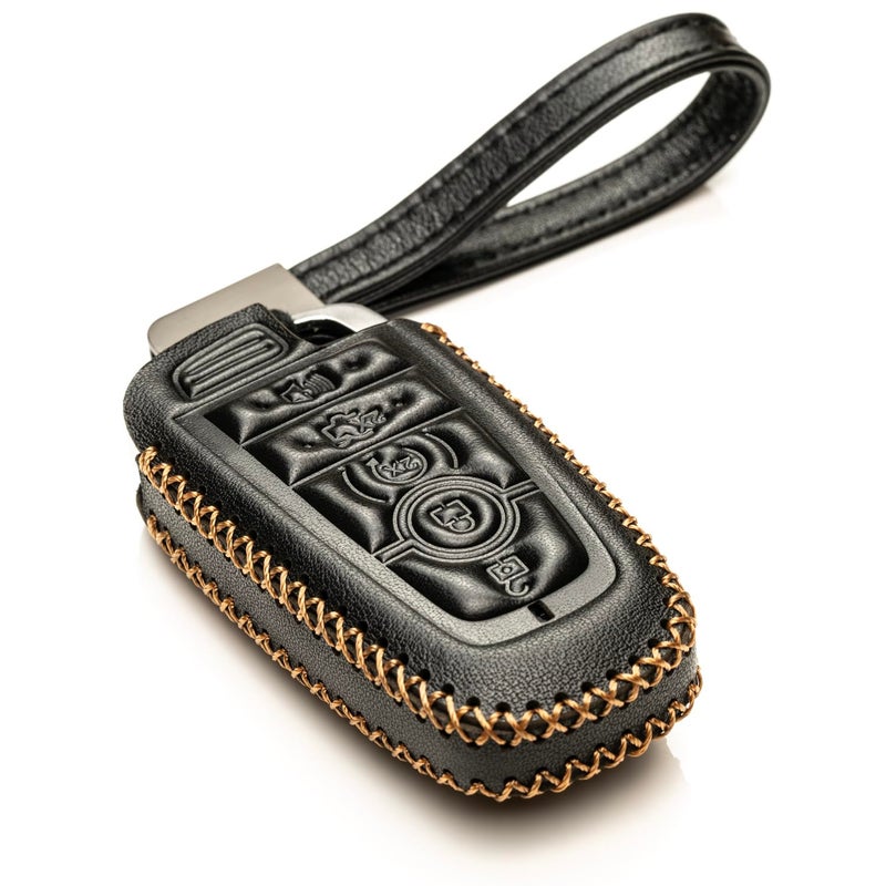 Vitodeco Genuine Leather Smart Key Fob Case Compatible with Lincoln Aviator 20202025 Lincoln Corsair 20202025 Lincoln Nautilus 20202025 Lincoln Navigator 20202025 5Button Black
