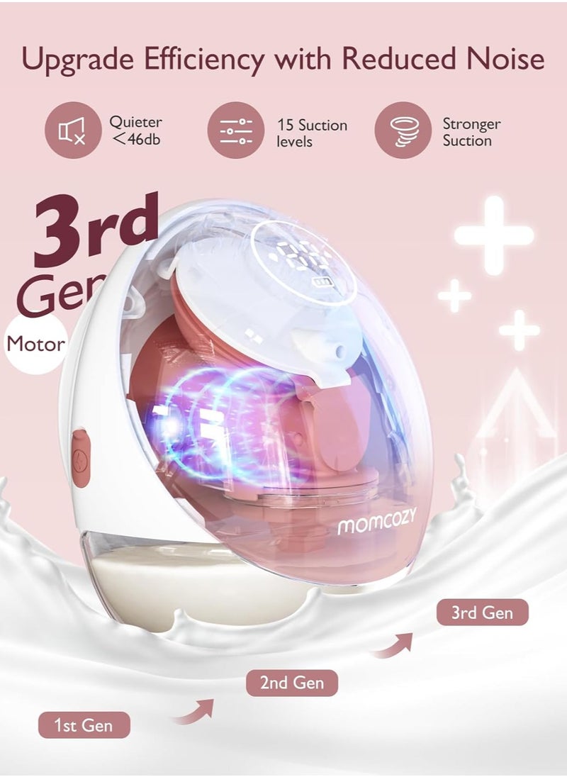Momcozy - Momcozy Breast Pump Hands Free Mobile Flow | M9, App Discreet Control with Personalized Multi-Modes & 15 Levels, Independent Breastmilk Storage, Wearable Breast Pump M9 24mm, 2 Pack Cozy Red - Image 1