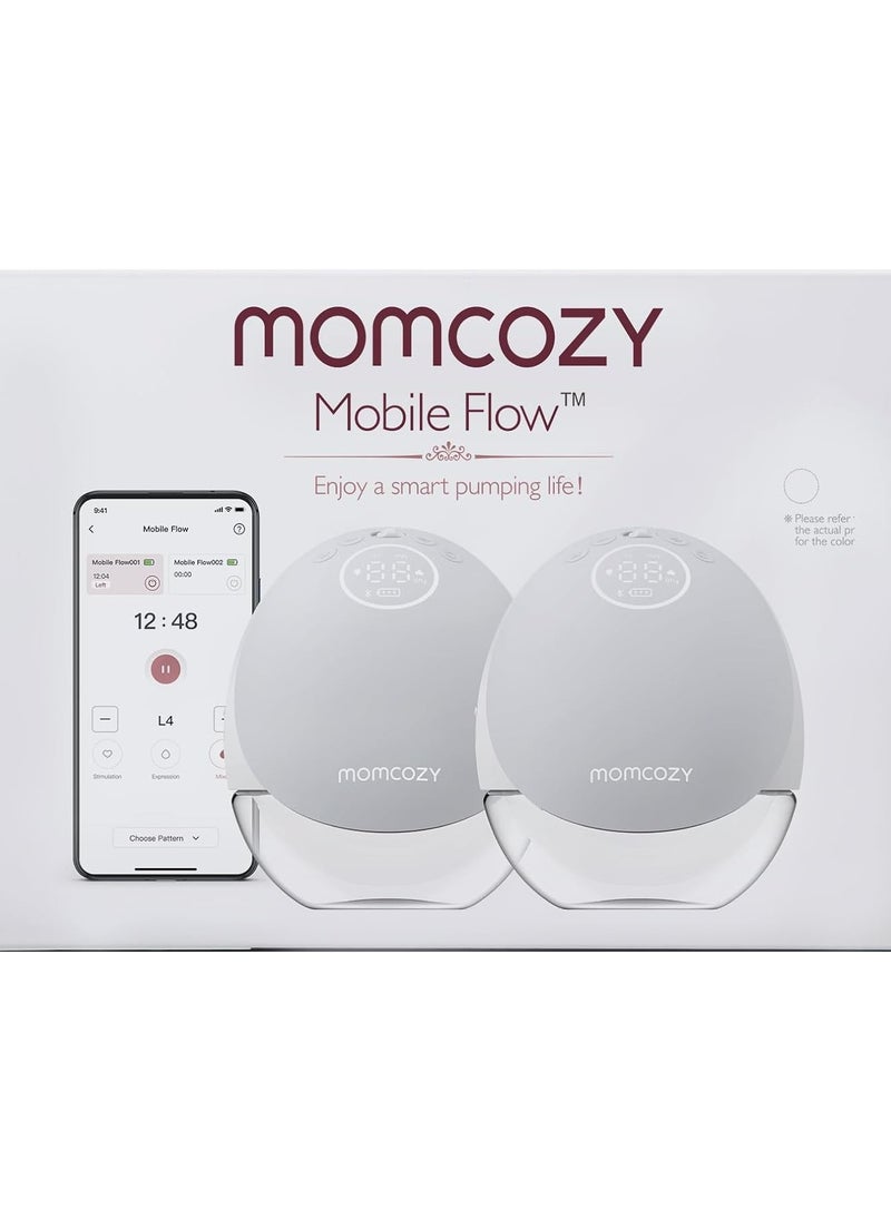 Momcozy - Momcozy Breast Pump Hands Free Mobile Flow | M9, App Discreet Control with Personalized Multi-Modes & 15 Levels, Independent Breastmilk Storage, Wearable Breast Pump M9 24mm, 2 Pack Cozy Red - Image 1