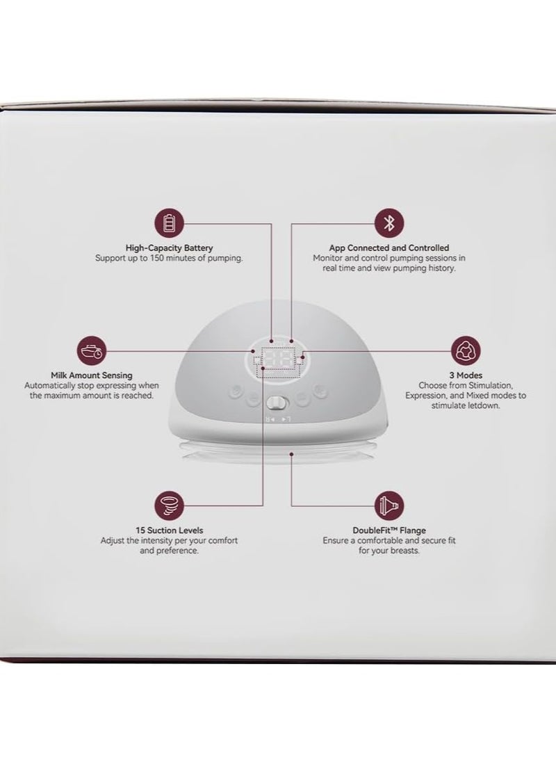 Momcozy - Momcozy Breast Pump Hands Free Mobile Flow | M9, App Discreet Control with Personalized Multi-Modes & 15 Levels, Independent Breastmilk Storage, Wearable Breast Pump M9 24mm, 2 Pack Cozy Red - Image 1