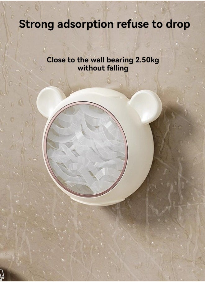 Healthy material, non-toxic and odorless, safe to use, made of PP+PS+TPR material, food contact, durable, not afraid of moisture, strong adsorption, close to the wall, bear 5 pounds without falling, transparent window design in the center, easy to add in time, soft silicone outlet design, soft material, take it without scratching, soft silicone material design, take it without hurting your hands, do not scratch the plastic wrap, viscose installation without nails and drills, does not hurt the wall, saves tedious installation, can be used by sticking it on the wall, home storage, can be used in most places, the product comes with 100 disposable plastic wrap covers to meet daily use